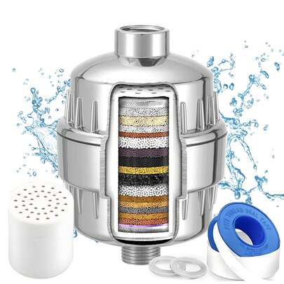 20 Stage Shower Filter, Hard Water Shower Filters For Chlorine Heavy Metal And Other Sediments Removal, Dramatically Improves The Condition Of Your Skin And Hair