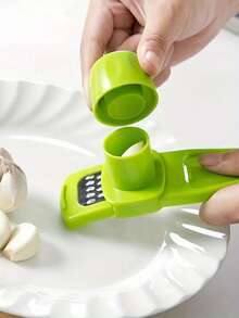 Multifunctional Garlic, Ginger, Hassella, Stainless Steel, Garlic And Powder, Multifunctional Ginger Grinding Machine, Grinding Machine, Electric-Free Plastic Garlic Cutter, Easy To Use, Garlic, Ginger, Onion, Chili, Nuts, Etc. - Multicolor - View 5