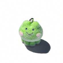 1/4/10pcs Cute Flocked Green Smiling Frog Resin Pendant, Cartoon Animal Charm, Suitable For DIY - Multicolor - View 2