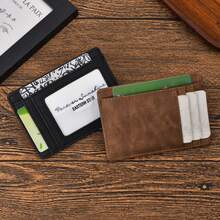 1 Piece Personalized Card Holder, PU Faux-Leather Coin Purse, Minimalist Slim Card Case, Laser-Engraved Custom Card Holder, Birthday Gift, Best Man Gift, Unisex Gift - Multicolor - View 3