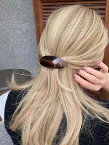 1 pièce Barrette à cheveux ovale minimaliste | Pince à cheveux élégante et intemporelle pour femmes | Accessoire capillaire à maintien puissant pour coiffures mi-relevées | Épingle à cheveux élégante pour le port quotidien, le bureau et les sorties décontractées | Design léger et confortable pour tous types de cheveux | Style sans effort pour rehausser votre look, Pinces à griffes - Multicolore - Voir 1