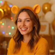 1/2pcs Lion Ear Headband, Women Carnival Costume Headpiece, Plush Festival Hair Hoop, Hair Accessories - Multicolor - View 3