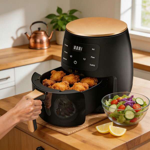 Freidora de Aire Sokany 4.5L | Sin Aceite, Multifunzionale, Digitale con Pantalla Táctil, 1400W | Friggitrice ad aria Horno Negro