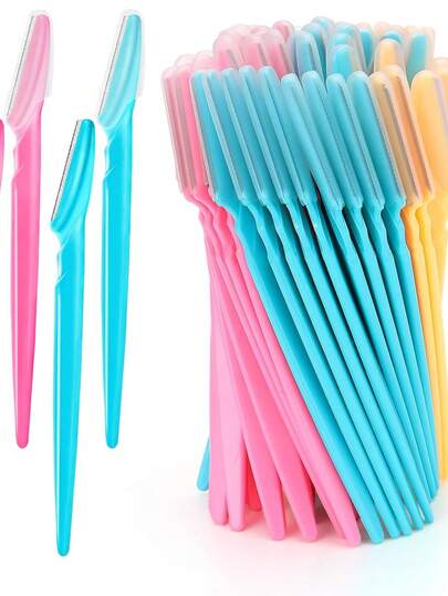 30 Pieces Set Of Eyebrow Trimmer, Safety Eyebrow Trimmer, Long Handle Safety Trimmer, Eyebrow Trimmer, Beauty Tool, Used For Shaping And Trimming Eyebrows, Exfoliating And Exfoliating Tools, Razors, Precision Exfoliating Tool Eyebrow Trimmer, Facial And Neck Razor Blades