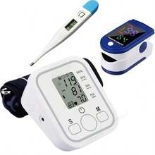 Digital Blood Pressure Monitor, Pulse Oximeter, And Thermometer With Pulse And Vital Signs Monitoring | Two Operating Modes, Large LED Display, Voice Prompts In Spanish - 阿爾卑斯灰 - 查看 6