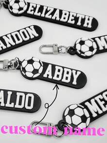 Personalisierter Fußball Schlüsselanhänger: 3D gedruckter Kunststoff-Anhänger - Verschiedenfarbig - Übersicht 1