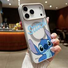 Disney Stitch Cartoon Print Phone Case - Blue "Stitch" Lettering Design With MagSafe Compatible Protective Cove Compatible With IPhone 17 Pro Max/17 Pro/17 Air/17/16/15/14/13/12/11/X/XS Pro/Pro Max Series, Perfect For Daily Use & Gifts, Iphone 17 Pro Max Case, Iphone 17 Pro Case, Iphone 17 Case, Stocking Stuffers, The Girlfriend, The Chosen, Early Fall Fashion. - Grey - View 3