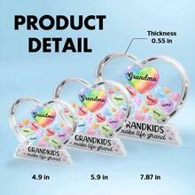 Grandma's Heart-Shaped Sweetheart 2D Flat - Personalized Acrylic Square Plaque - Meaningful Gift For Grandma On Mother's Day - As Shown2 - View 8