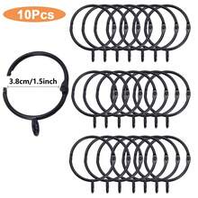 10pcs/30pcs/50pcs Roman Curtain Rings, Curtain Rings With Eyelets, 3.8cm/1.5inch Metal Curtain Rings, Hanging Rings And Curtain Hooks, No Need To Dismantle Curtain Track, Roman Pole, Easy Installation, Suitable For Living Room And Bedroom Curtains, Shower Curtain Hooks (Gold, Black, Silver) - Multicolor - View 12