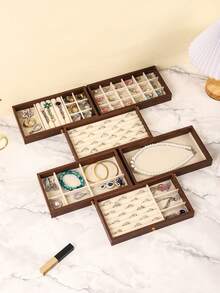 Caja de joyería de acrílico transparente de tres capas, caja de almacenamiento de acrílico de madera, caja de almacenamiento de joyería de gran capacidad, caja de almacenamiento de joyería portátil, caja de exhibición de joyería con cajones, caja de almacenamiento de joyería para tocador, con bandeja de terciopelo ajustable, adecuada para aretes, anillos, pulseras, collares, etc., diseño de cajón grueso antidecoloración, un regalo para mujeres, caja de joyería de estilo moderno con varios cajones, diseño antidecoloración, una opción ideal para el almacenamiento y la organización. - Multicolor - Ver 10