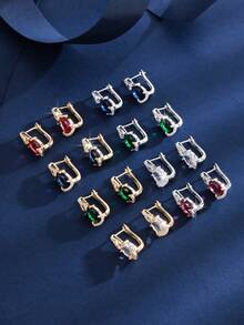 1 Pair Luxury Oval Stone Earrings, Minimalist Fashion Party & Daily Wear Jewelry Design - Earring - View 9