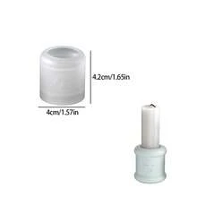 1pc Smooth Cylinder Aromatherapy Candle Holder Mold, Four-Leaf Clover Candle Base Mold, Resin Casting Mold For DIY - Mold - View 7