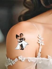 10/20/30/60件組婚禮派對伴手禮臨時紋身貼紙，情侶客製化紋身貼紙，Until Death Do Us Part 派對伴手禮，情人節禮物，婚禮配件，伴娘禮物，聖誕裝飾，感恩節禮物，派對裝飾 - 彩色 - 查看 4