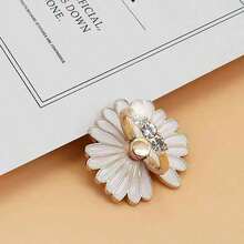 1pc Daisy Rhinestone Decor Phone Ring Holder, 360° Rotating Multi-Function Desktop Stand - Multicolor - View 7
