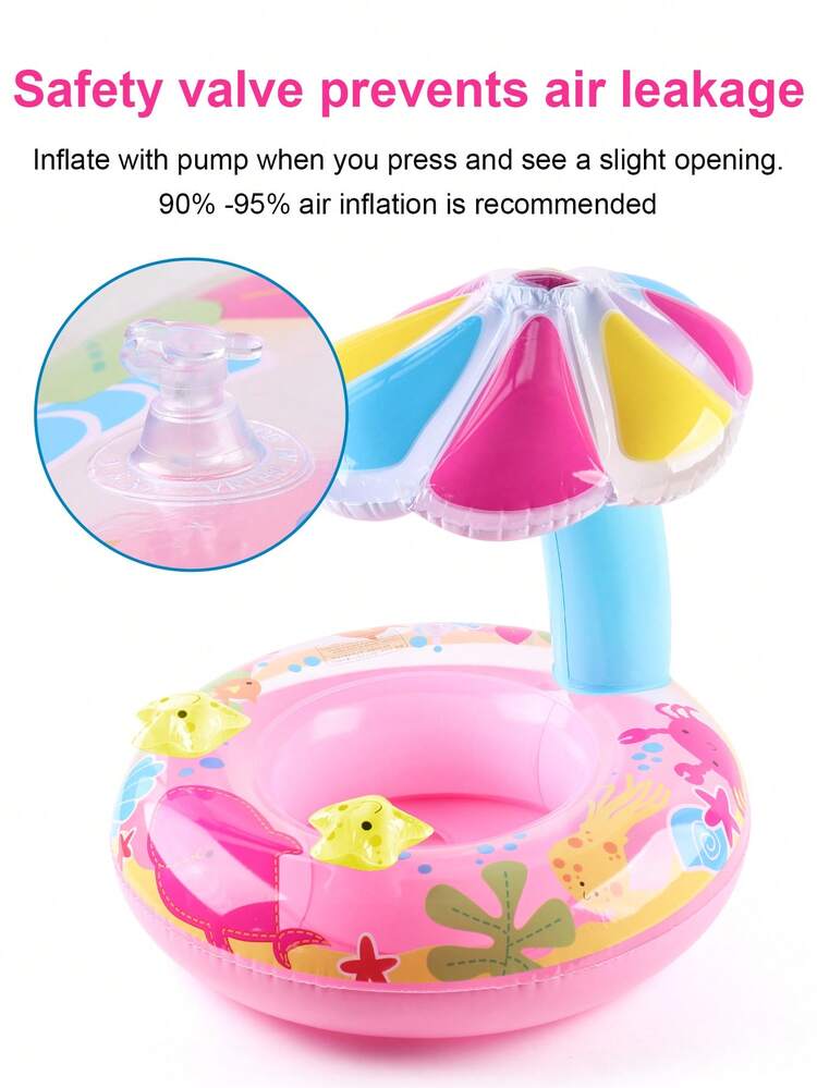 1pc Inflatable Sunshade Mushroom Seat Ring, Thicken Floating Ring Underarm - Life Buoy Swimming Ring For Pool And Floating On The Water