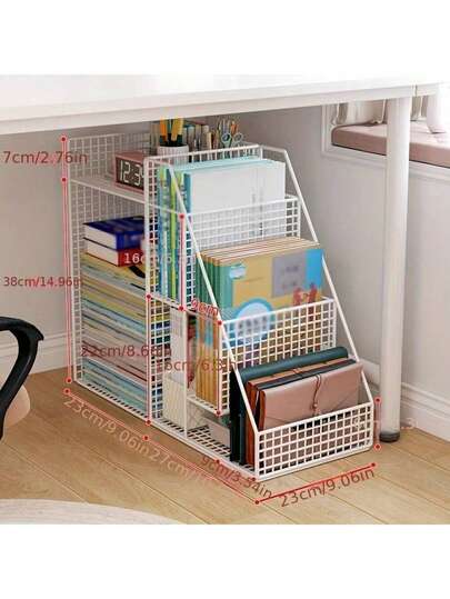 1 kệ sách di động để dưới bàn | Sản phẩm bán chạy nhất | Xe đẩy lưu trữ di động nhỏ gọn cho gia đình/văn phòng với tấm trang trí | Kệ sách kim loại dễ lắp ráp | Giá đựng đồ học tập tiết kiệm không gian