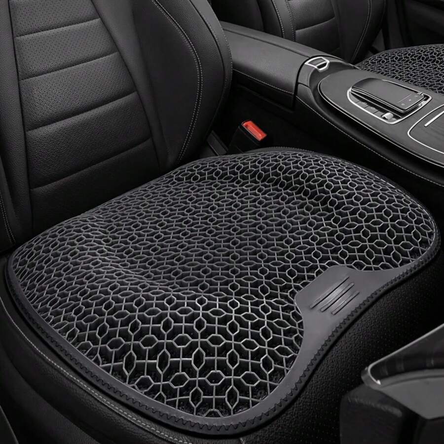 1pc Gel Cushion - Honeycomb Design Car/Office| Breathable & Washable Pad, Ergonomic Support & Lightweight - màu xám mới - Xem 1