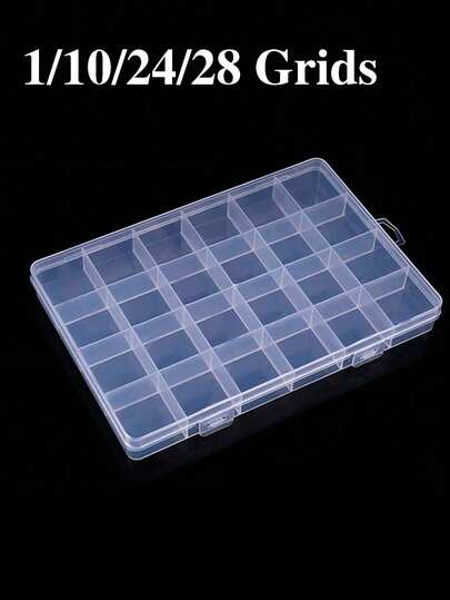 1/10/24/28Grids, Multi-Purpose Jewelry Organizer Box, Plastic Transparent Jewelry Storage Box, Multi-Functional Jewelry Display Case Used For Rings, Earrings, Nail Art, Nail Accessories, Jewelry Decoration And Storage. Gifts For Women, Mother's Day, Travel Accessories, Makeup Organizer, Makeup Supplies, Back To School