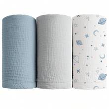 Unisex Baby Swaddle Blanket, Soft & Breathable Newborn Receiving Blanket, Essential For Baby Christening - Multicolor - View 42