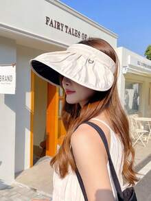 1 chiếc mũ rộng vành kiểu Hàn Quốc mùa hè mới, mũ chống nắng gấp gọn thời trang dành cho nam và nữ, mũ chống nắng khi đi bộ đường dài ngoài trời, mũ chống nắng du lịch đôi, mũ đi biển thoáng khí. - Nhiều màu - Xem 6