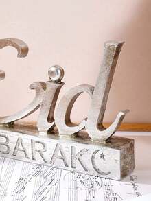 Một món đồ trang trí chữ cái Eid Al-Fitr Ramadan mạ vàng/bạc sáng tạo, đồ thủ công trang trí chữ cái bằng nhựa theo phong cách cổ điển, một món quà đáng yêu cho lễ Eid Al-Fitr, trang trí nhà cửa, tiệc tùng và sự kiện. - Nhiều màu - Xem 2