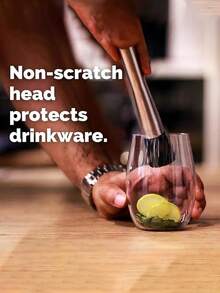 不锈钢鸡尾酒捣棒，专为调酒师设计，具备搅拌和研磨功能，采用优质不锈钢制成，经久耐用且易于清洁。 - 查看 4