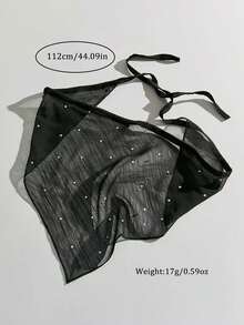 1件装女士时尚水钻装饰沙滩/度假发带 - 黑色 - 查看 6