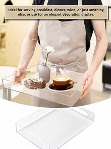 1pc Acrylic Tray, Transparent Fruit Plate, High-End Hotel Home Use Storage Organizer, Acrylic Cosmetic Box - Clear - View 7