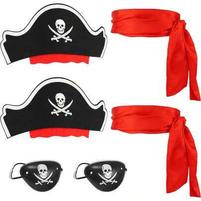 Pirate Accessories Costume For Women Men, Pirate Bandana Supplies Eye Patches And Headband Outfit For Cosplayer Costume Parties, Pirate Themed Parties