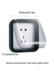 1pc Modern Minimalist Socket Waterproof And Dustproof Box, Self-Adhesive Wall-Mounted Switch Protective Cover, Household Wall Socket Protective Case Anti-Electric Shock Frame, Kitchen Oil-Proof And Bathroom Waterproof Protective Box - Multicolor - View 9