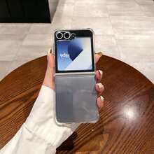 Clear Crystal Flip Phone Case Compatible With Samsung Galaxy Z Flip 7 Flip 6 Flip 5 Flip 4 Flip 3, Slim Fashion Shockproof Anti-Yellowing Protective Cover - Clear - View 10