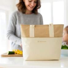 KEEP COOL Bolsa Isotérmica Bolsa Térmica de Gran Capacidad para Comida y Bebidas Diseño Elegante y Resistente Ideal para Picnic Playa Oficina y Viajes Hueso - hueso - Ver 4