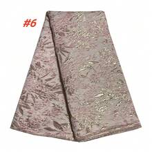 2026 High-Quality Jacquard Gold-Plated Lace Fabric, Nigerian Brocade Lace Fabric, Suitable For Luxury Party Dress Making - A - View 6