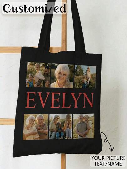 Customizable Canvas Tote Bag, Personalized Handbag, Can Print Your Favorite Patterns, Foldable, Large Capacity Lightweight, Fashion Multipurpose, Suitable For Women, Student Backpack, Great Gift For Women, Applicable For Outdoor/Outing/Travel/Hiking/Sports/Climbing, Business/Work/Office/Commuting, Travel