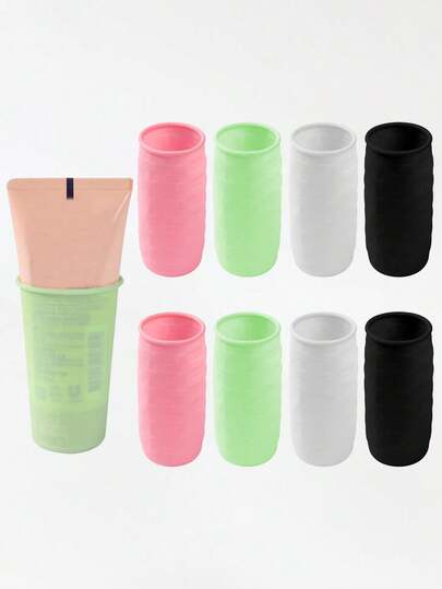 Silicone Travel Bottle Caps, Leak-Proof, Elastic Outer Shell, Reusable Silicone Sleeves For Shampoo, Shower Gel, Fit Most Bottle Sizes, Unisex, Multi-Color, Suitable For Travel, School, Holiday Camping, Fragrance, Beach Fragrance, Christmas & Halloween Gifts