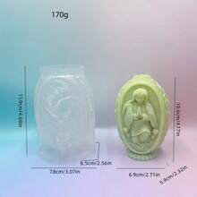 1pc Egg-Shaped Human Figure Aroma Candle Silicone Mold, Easter Jesus Egg, Virgin Mary Egg, Fragrance Stone Plaster Silicone Mold - White - View 5
