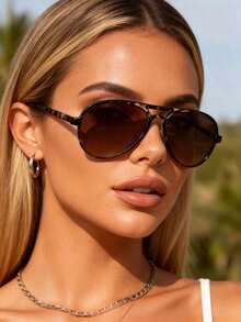 1pc Personality Classic Vintage Delicate Ins Style Graceful Design And Expressiveness Women Fashion Glasses Combination Street-Photography Musical Festival Outdoor Casual Activities Driving Fishing Decoration - 1件黑色灰色 - 查看 4