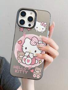 SANRIO Ốp lưng điện thoại chính hãng, chống sốc, hiệu ứng hologram laser mờ, đường kẻ gradient hình mèo con, tương thích với iPhone 13, XS Max, 11, 13 Pro Max, 12, 12 Pro, 12 Pro Max, 13, 14 Pro, 15 Pro Max, 14, 14 Pro, 11 Pro Max, 15, 1 Pro, 16 Pro Max, XR, Galaxy - màu đen - Xem 8