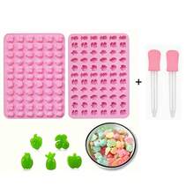 1 件 66 腔硅胶糖果模具 - 迷你软糖和巧克力制作套件，适用于烘焙、饼干、糖果和蜡融化 - 水果形冰块托盘冰块托盘冰块冰块柔软冰块模具冰块模具 - 彩色 - 查看 9