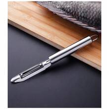 3 Piezas Juego de Raspadores de Escamas de Pescado de Acero Inoxidable, Escamador de Pescado Manual, Cepillo Descamador, Herramienta Descamadora, Removedor de Agallas, Herramienta Portátil para Descamar Pescado, Pelador de Frutas - Ver 4