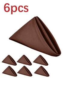 CozRhythm 6/10/20/50片装棕色布餐巾，尺寸分别为12x12英寸、14x14英寸、17x17英寸，100%涤纶材质，可水洗，适用于派对、婚礼和晚宴。 - 棕色 - 查看 25