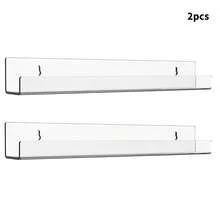 2/4pcs Acrylic Invisible Floating Bookshelf, Wall Mounted Display Rack, Modern U-Shaped Wall Shelf For Books, Photos, Vinyl Records - Clear - View 9