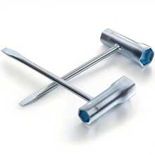 1件套3件替换零件 - 13x19mm T型扳手，带蓝色六角手柄，适用于锯子、链条和螺母 - 多功能工具螺丝刀和扳手组合 - 是DIY和专业链锯维护的理想之选 - T字扳手 - 查看 7