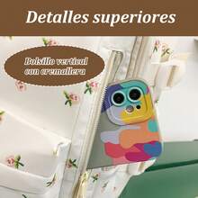 Mochila Escolar Blanca Kawaii con Estampado Rosas y Peluche Oso para Mujer | Tela Duradera, Cremallera Bidireccional, Asidero Ancho, Reforzamiento Triangular, Bolsillos Organizados y Cinturón de Sujeción para Maletas | Ideal para Colegio, Viajes y Usos Cotidianos - Rosas - Ver 9