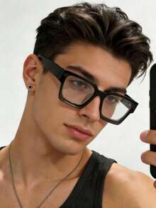 男士时尚百搭眼镜，适合日常佩戴 - 透灰 - 查看 1