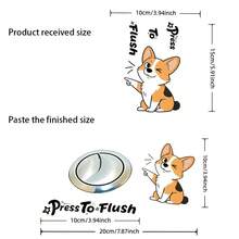 1张可爱卡通猫咪马桶贴纸，“按压冲水”装饰浴室马桶浴缸自粘墙贴，适用于玻璃、瓷砖和光滑墙面，可遮盖瑕疵并密封，无需熨烫，装饰性强，色彩鲜艳，独特理想的礼物，易于DIY，浴室墙贴 - 彩色 - 查看 5