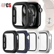 6pcs Or 4 Packs Or 2Pcs Pc + Tempered Glass All-In-One Watch Case, Anti-Drop Stylish Protective Cover, Compatible With Apple Watch Case 40/41/42/44/45/46/49mm, Compatible With Apple Watch Series Ultra/Se/11/10/9/8/7/6/5/4/3/2/1, Smart Watch Accessories Men Women - 4PCS - View 28