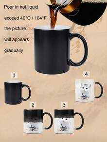 Customizable Color Changing Mug, Personalized Photo Coffee Cup, Temperature Sensitive Heat Sensitive Ceramic Mug, Anniversary Commemorative Photo Mug Gift For Housewarming - Multicolor - View 7