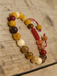 莫卡石碧玉手链 – 男女皆宜 – 时尚百搭 – 8毫米圆珠手链，用于精神疗愈、守护和传递正能量 - mookaite jasper - 查看 5