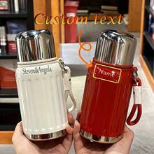 Customized Text Logo Stainless Steel Vacuum Insulated Water Bottle, High-Quality Large Capacity, Portable Outdoor Water Cup For Men, Women, Students, Commuter, Business, Sports, Car, Office, Minimalist Design, Keeps Hot/Cold - Multicolor - View 1